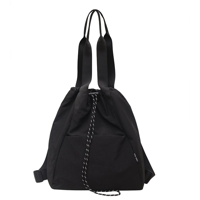 Solid Color Multifunctional Backpack Nylon Double Shoulder Shoulder Bag Tote Bag For School Commuting Men And Women Bag Lightweight Commuting Bag - Image 1