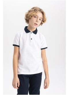 DeFacto Boy Regular Fit Polo Neck Knitted Short Sleeve Polo T-Shirt  - Image 1