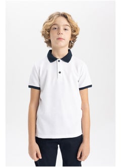 DeFacto Boy Regular Fit Polo Neck Knitted Short Sleeve Polo T-Shirt  - Image 4