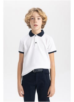 DeFacto Boy Regular Fit Polo Neck Knitted Short Sleeve Polo T-Shirt  - Image 3