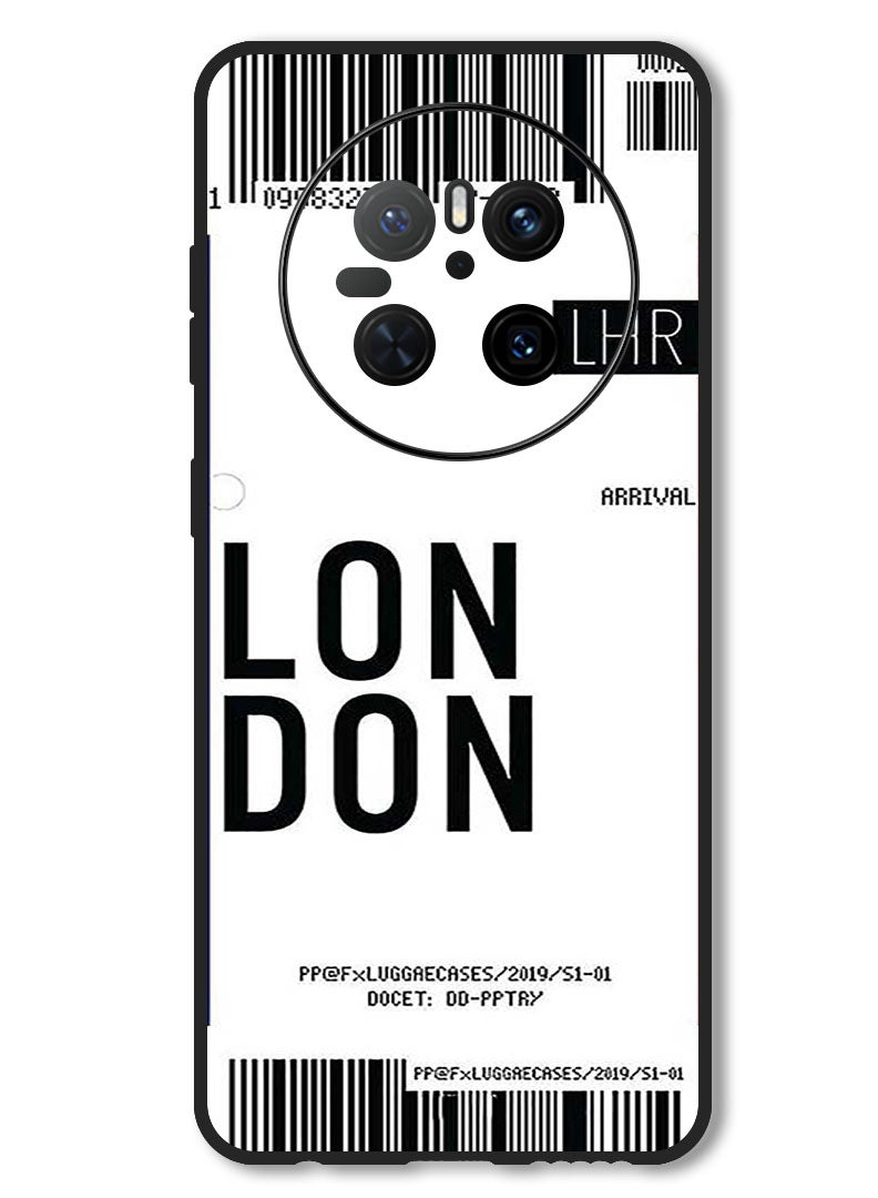 Theodor Case Compatible with Huawei Mate 70 Protection Shockproof Bumper Cover London boarding pass - Image 1