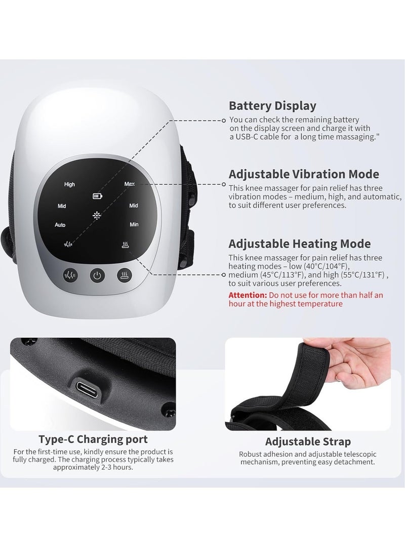 Portable Knee Massager with Heat & Vibration – Smart Hot Compress, LED Screen, Infrared Laser Therapy for Joint Pain & Stiffness Relief - Image 3