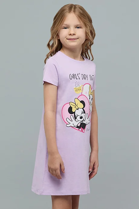 R&B Minnie & Daisy Print Nightdress with Crew Neck and Short Sleeves