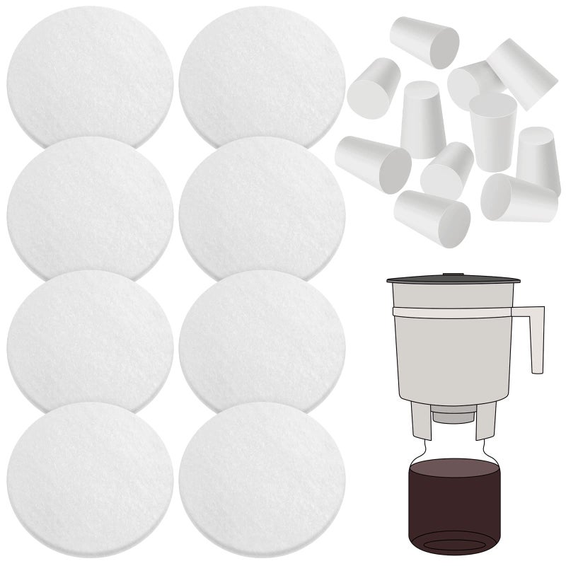 Tondiamo 20 Pack Cold Brew Coffee Filters Include 8 Coffee Filter 12 Reusable Replacement Rubber Stoppers Kit for Cold Brew System - Image 1