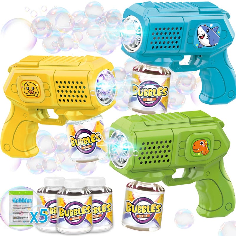 Beria Bubble Guns with Bubble Solution 3 Pack Bubbles Gun Blaster Blower Maker Machine for Boys Girls Birthday Gifts for Ages 3 4 5 6 7 8 Year Old Kid Outdoor Toys for Toddlers Party Wedding - Image 3