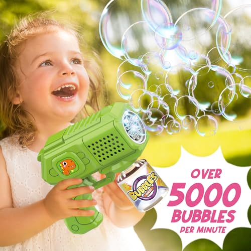 Beria Bubble Guns with Bubble Solution 3 Pack Bubbles Gun Blaster Blower Maker Machine for Boys Girls Birthday Gifts for Ages 3 4 5 6 7 8 Year Old Kid Outdoor Toys for Toddlers Party Wedding - Image 5