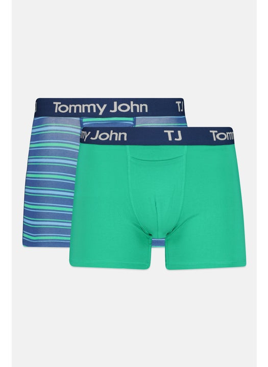 Men 2 Pack 4 inseam Brand Logo Boxer Briefs, Multicolor