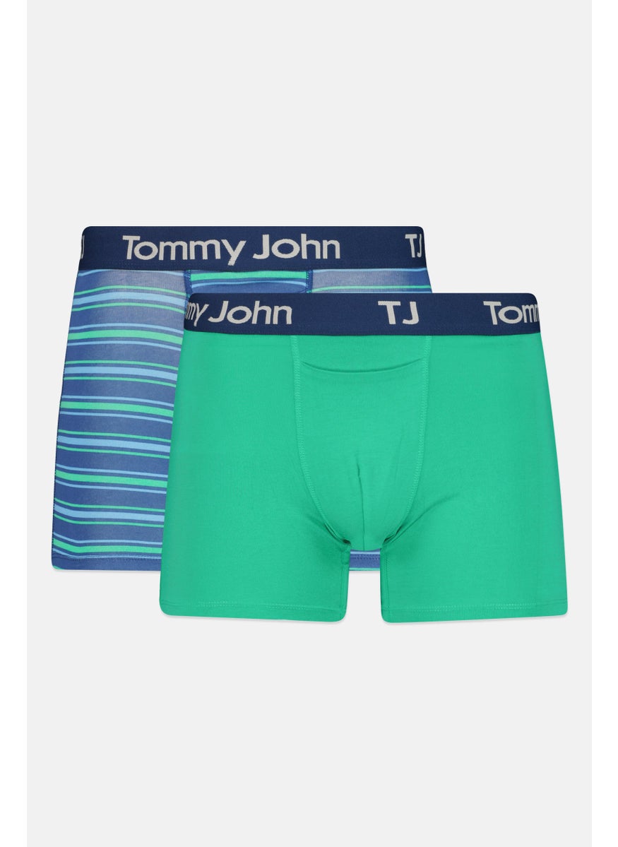 Tommy John - Men 2 Pack 4 inseam Brand Logo Boxer Briefs, Multicolor - Image 1