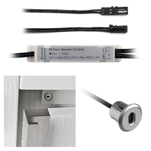 VST Motion Sensor Light Switch, IR Sensor Switch Door Activated Light Switch for Closet Light LED Lights and Under Cabinet Lighting (DC 12/24V 3A) - Image 1
