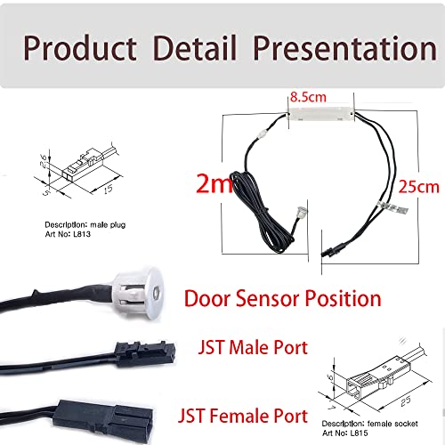 VST Motion Sensor Light Switch, IR Sensor Switch Door Activated Light Switch for Closet Light LED Lights and Under Cabinet Lighting (DC 12/24V 3A) - Image 2