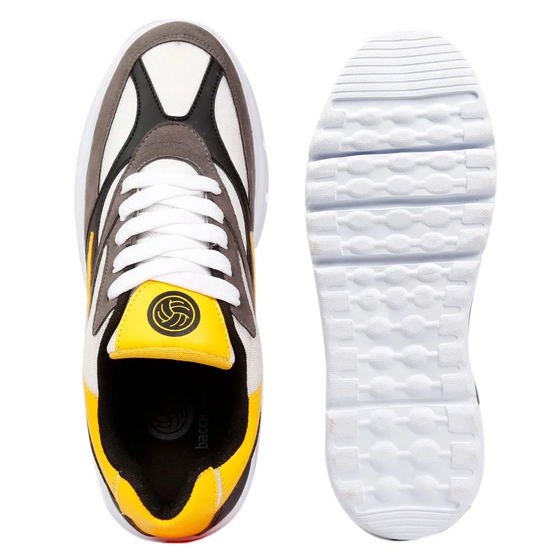 Bacca Bucci Yellow Urban Retro Blocked Fashion Sneakers for Men | Best Price UAE