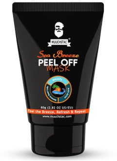 MUUCHSTAC Sea Breeze Peel Off Mask For Men | Blackhead, Acne & Dead Skin Removal Face Pack (80 g)  - Image 1