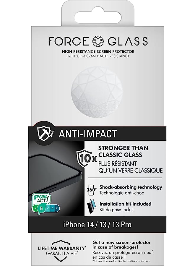 FORCE Glass Iphone 14/13 / 13 Pro 3D Anti Impact Screen Protector - Image 1