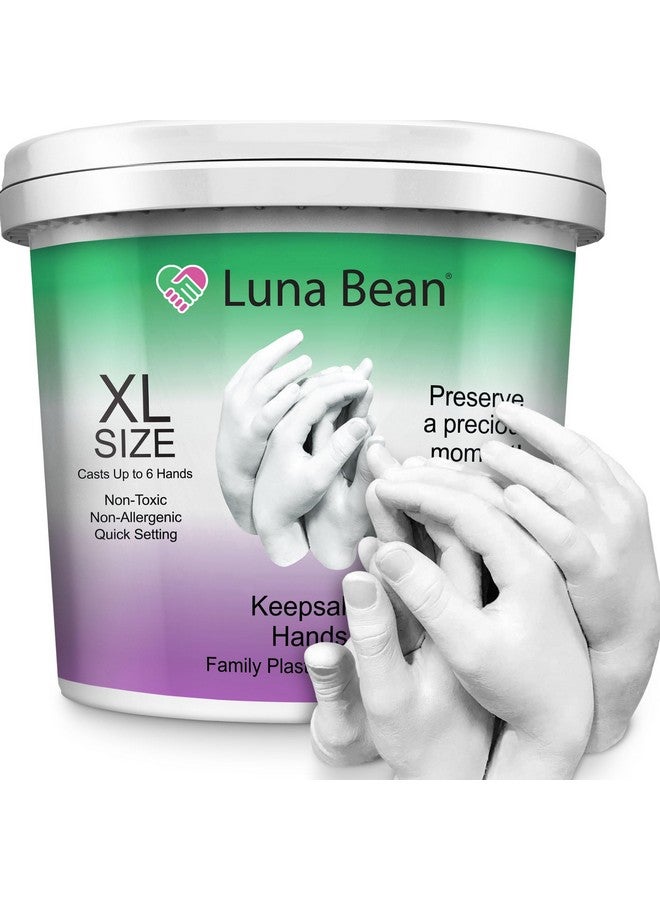 Luna Bean Huge Oversize XL Family Hand Casting Kit - Family Size Hand Molding Kit - Casts 6 Hands Comfortably Adults & Kids, Gifts for Family with Kids - Thanksgiving Gifts - Image 1