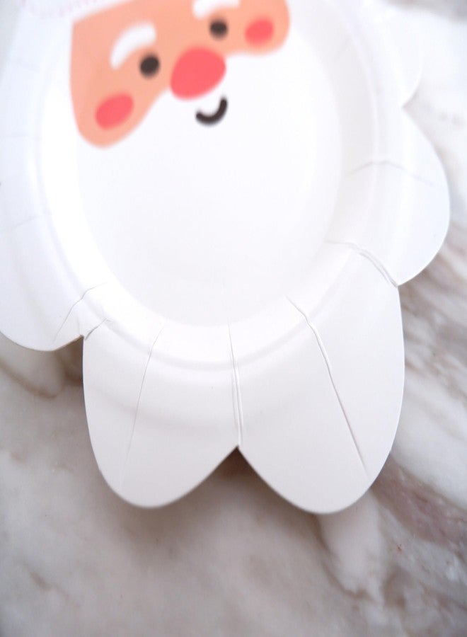 Partay Shenanigans Paper Plates - 24-Count 7.75" x 10.5" Disposable Christmas Party Supply Dessert Plates in Santa Claus Shaped Die-Cut Design - Image 4