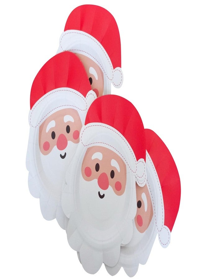Partay Shenanigans Paper Plates - 24-Count 7.75" x 10.5" Disposable Christmas Party Supply Dessert Plates in Santa Claus Shaped Die-Cut Design - Image 3