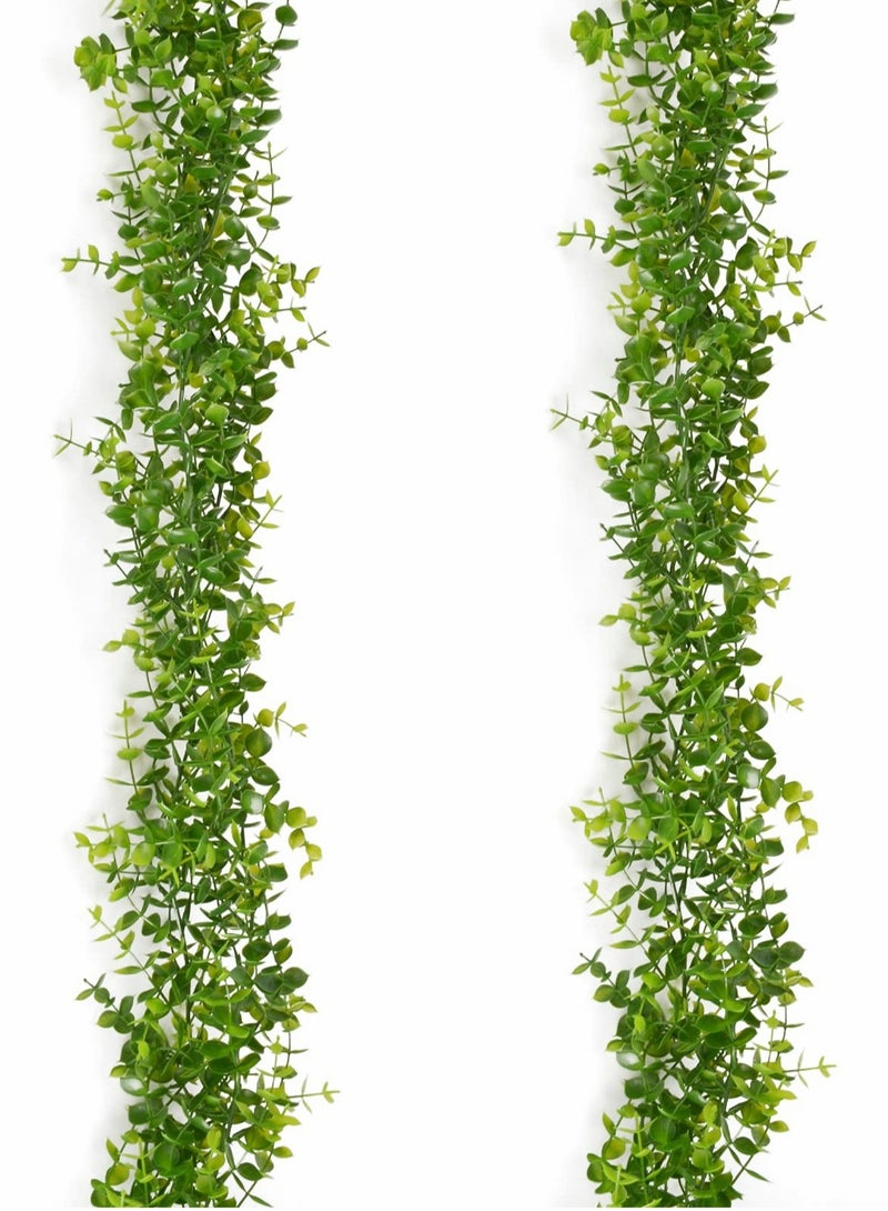 Barakah Artificial Vines, 2 Pcs Faux Silk Eucalyptus Leaves - Image 1