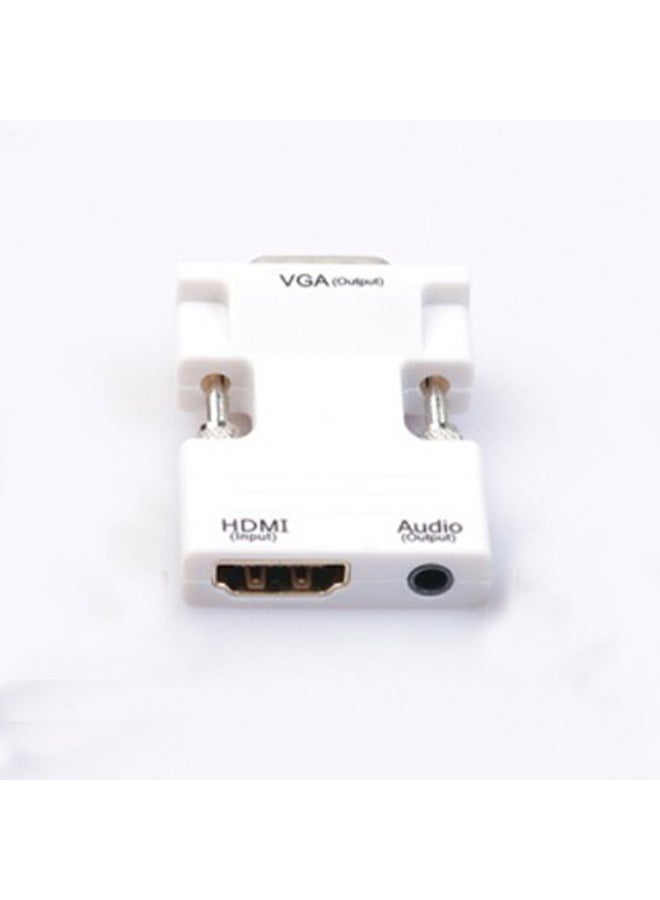 Hdmi Female To Vga Adapter High-definition Cable Converter For Computers Set-top Boxes Monitors Tvs-Color:Pearlescent Bag White - Image 1
