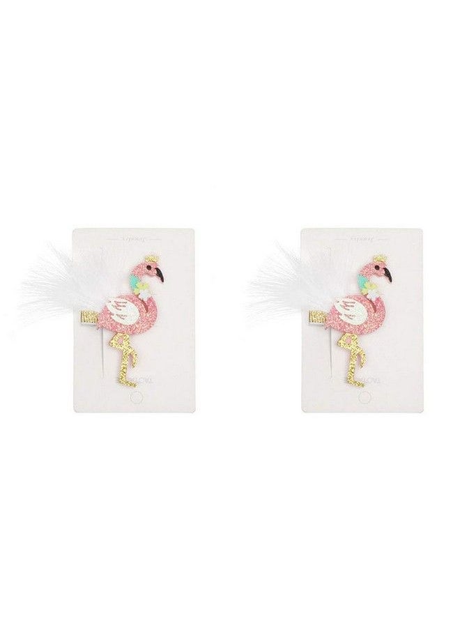 Amosfun - Flamingo Hair Barrettes Hair Accessories Hair Clips Barrettes Hairpins For Girls Toddlers Kids Teens (Pink) - Image 1