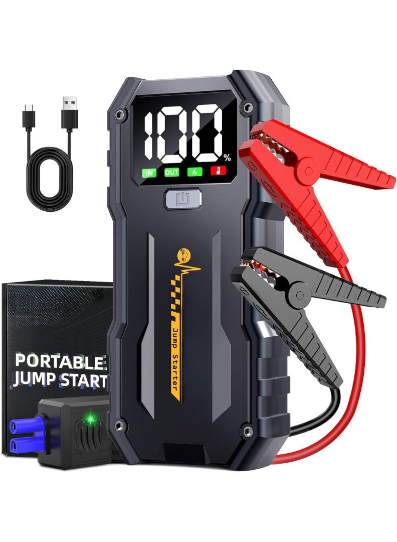 5000A Car Jump Starter Battery Pack (up to 10.0L Gas and 8.0L Diesel Engine), 12V Portable Car Battery Booster with 2.7" Display,USB-C Power Pack,USB QC3.0 - Image 1
