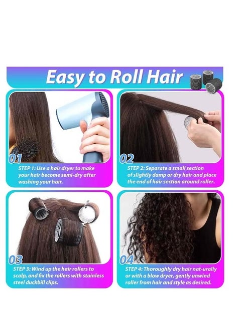 Rollers Hair Curlers 50 Pcs Set with 24Pcs Hair Rollers Sizes (6 Jumbo  Rollers/6 Large Rollers/6 Medium Rollers/6 Small Rollers) comb and 24  Pcs