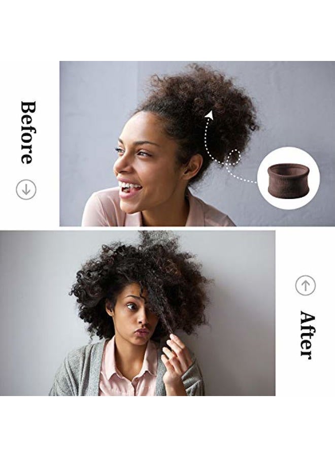 eBoot 20 Pieces Large Cotton Stretch Hair Ties Bands Rope Ponytail Holders Headband for Thick Heavy or Curly Hair, 6.5 cm in Diameter (Neutral Colors) - Image 2