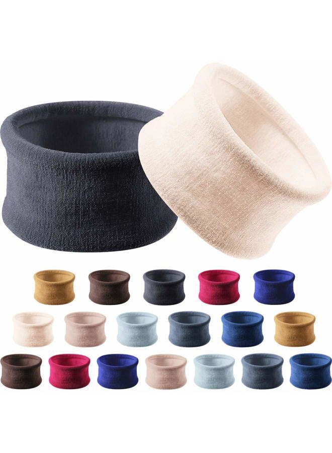 eBoot 20 Pieces Large Cotton Stretch Hair Ties Bands Rope Ponytail Holders Headband for Thick Heavy or Curly Hair, 6.5 cm in Diameter (Neutral Colors) - Image 1