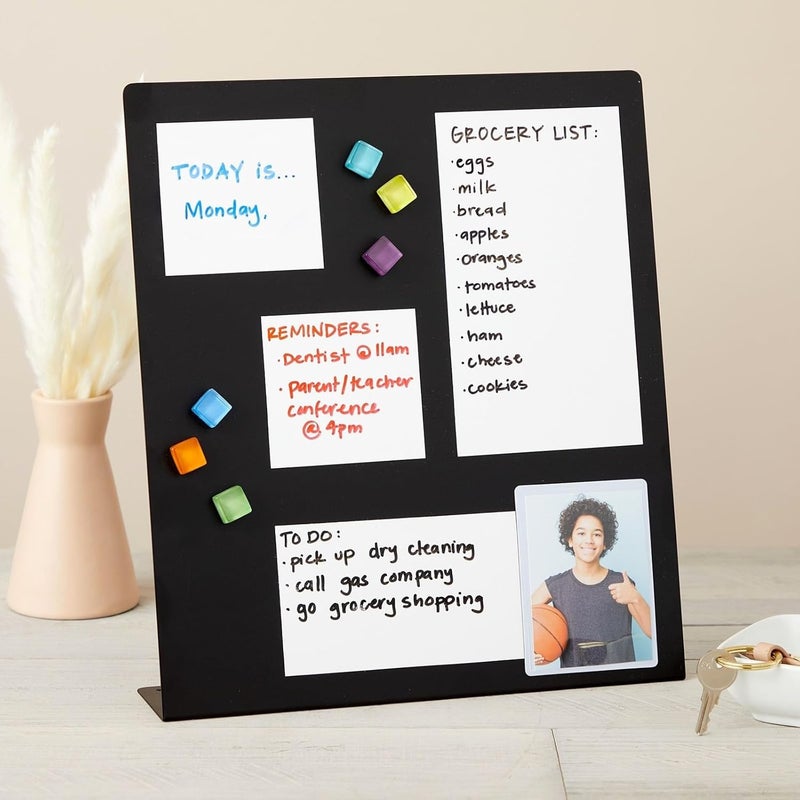 Juvale Magnet Board - Black, 12.6 x 11 x 2.6 in - Standing Magnetic Board for Desk & Wall - Magnetic Display for Memos, Photos & Documents - Image 4