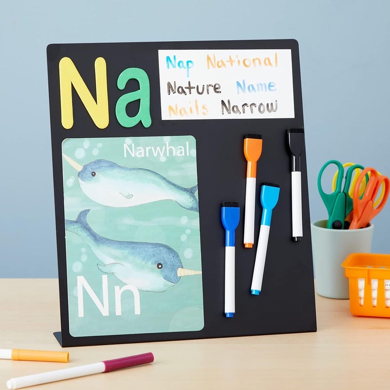 Juvale Magnet Board - Black, 12.6 x 11 x 2.6 in - Standing Magnetic Board for Desk & Wall - Magnetic Display for Memos, Photos & Documents - Image 2