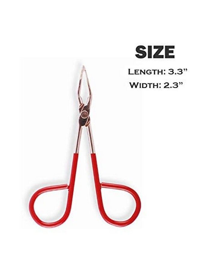 CURTIS Professional Salon Tweezers With Easy Scissor Handle The Best Precision Eyebrow Tweezers Men/Women; Portable Beauty Tools For Facial Hair Ingrown Hair Blackhead; Red 57Rc; Made In Mexico - Image 5