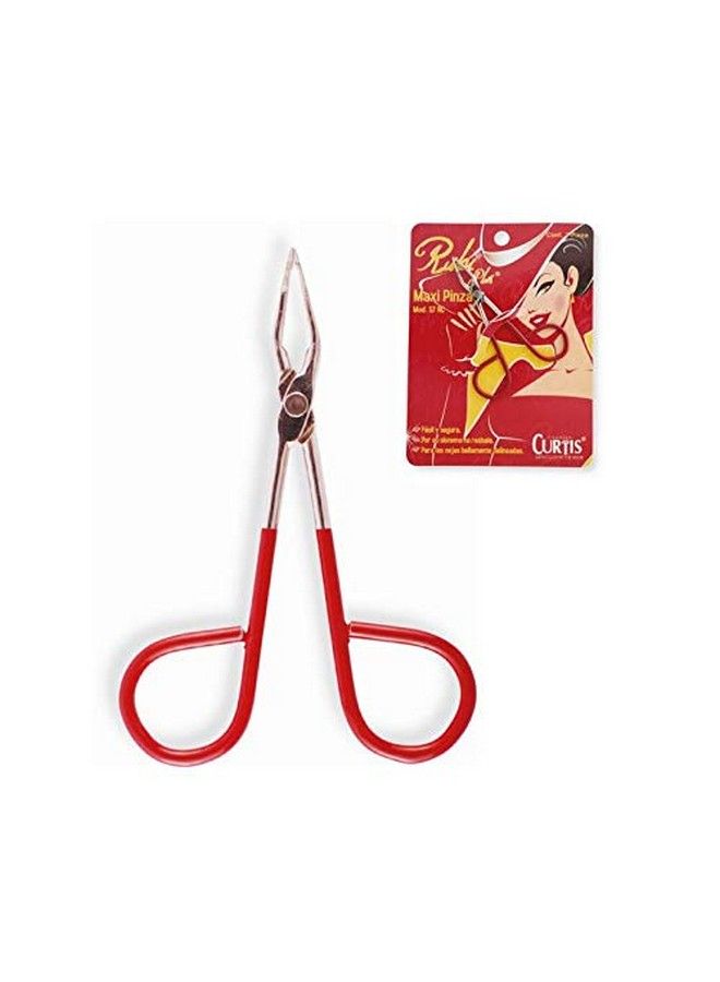 CURTIS Professional Salon Tweezers With Easy Scissor Handle The Best Precision Eyebrow Tweezers Men/Women; Portable Beauty Tools For Facial Hair Ingrown Hair Blackhead; Red 57Rc; Made In Mexico - Image 1