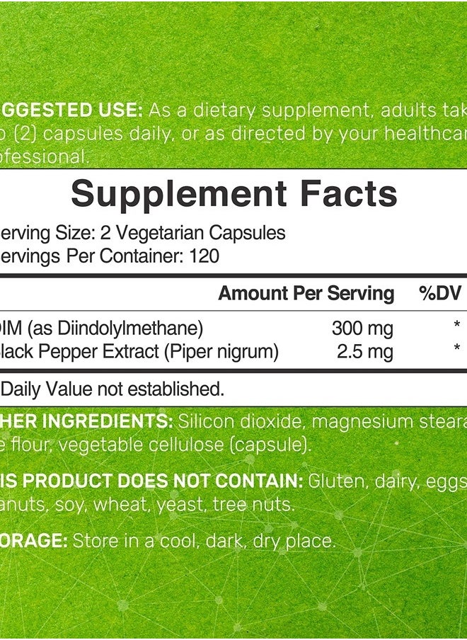 DEAL SUPPLEMENT DIM Supplement 300mg, 240 Caps, 4 Months Supply, Diindolylmethane DIM Plus Black Pepper Extract, Estrogen Balance, Supports Acne & PCOS Relief  - Image 4