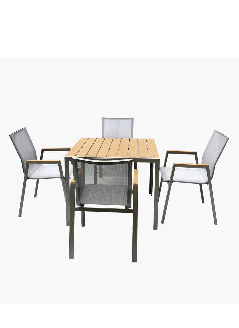 Swin Furniture Swin Aluminum & PVC 4 seater Square Dining Table Set  - Image 1