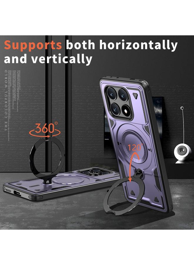 erorex Case For Xiaomi Poco X6 Pro 5G PC Hybrid TPU Armor MagSafe Ring Holder Phone Case - Image 2