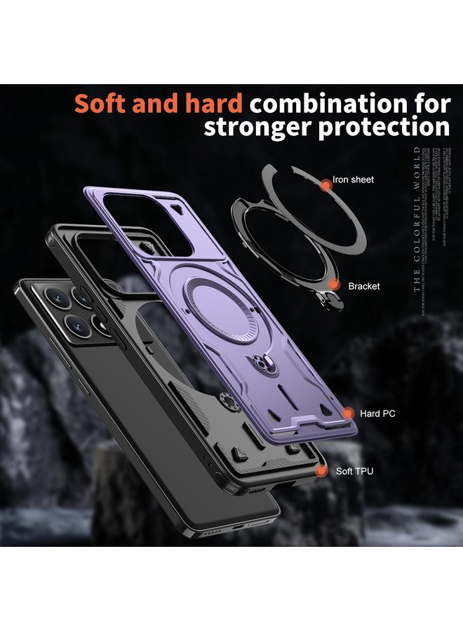 erorex Case For Xiaomi Poco X6 Pro 5G PC Hybrid TPU Armor MagSafe Ring Holder Phone Case - Image 5