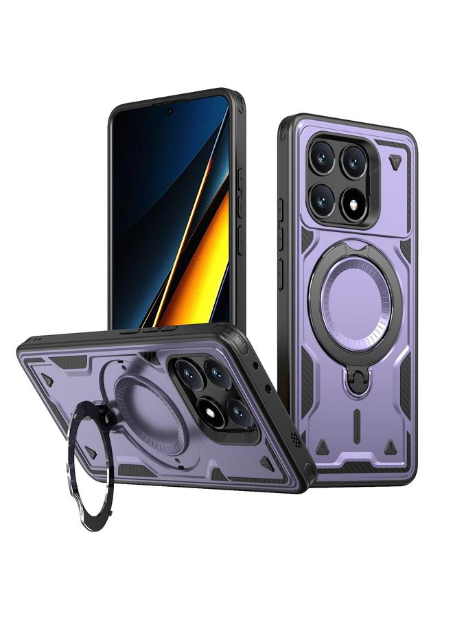erorex Case For Xiaomi Poco X6 Pro 5G PC Hybrid TPU Armor MagSafe Ring Holder Phone Case - Image 1