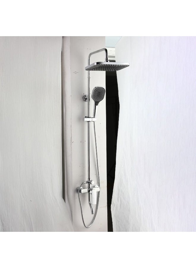 DANUBE HOME Milano Rocket Rain Shower Complete Set – Luxury Wall Mounted Shower System with Rainfall Head, Hand Shower & Mixer | Modern Design for Elegant Bathrooms 