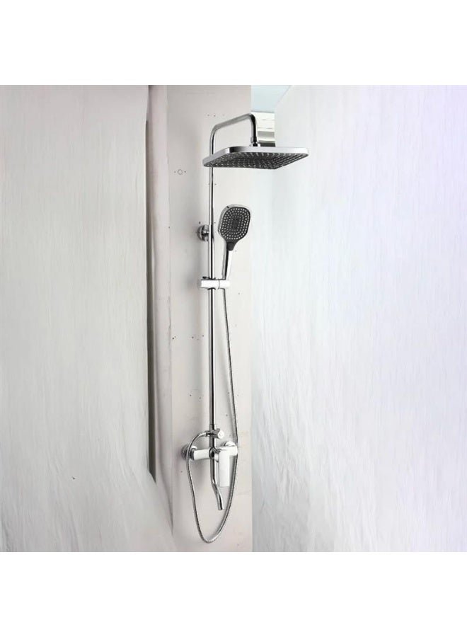 Milano Rocket Rain Shower Complete Set - Stainless Steel, DIY Installation, 5-Year Warranty, Modern Silver Finish, Includes Rain Shower & Shower Rod - Image 2