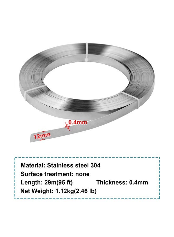 MOUNTAIN_ARK 95' Length x 1/2" Width Stainless Steel 304 Strapping Banding Coil Packing Strap, Thickness: 1/64" - Image 3