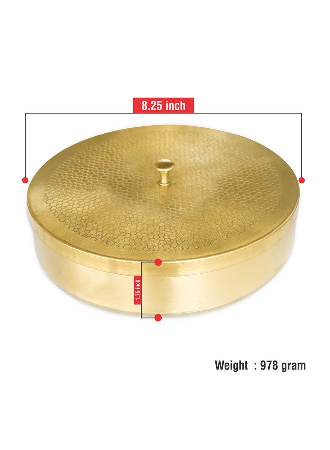 Pure Source India Brass Spice Box Set For Kitchen With Spoon (7 Containers,125 ml Each) with 1 spoon - Image 3