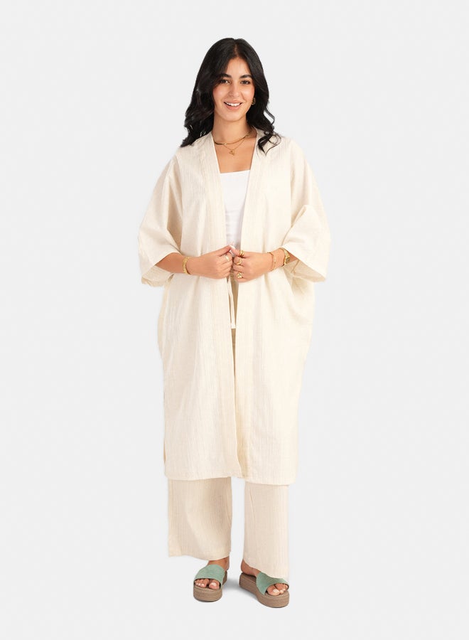 Carina Self Pattern Linen Pants - Image 4