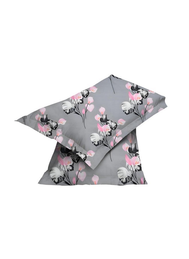 STARNSTYLE Polycotton 220 TC Floral Printed King Size Double Bedsheet with 2 Pillow Covers, (90 x 90 Inches, Grey Floral - Image 2