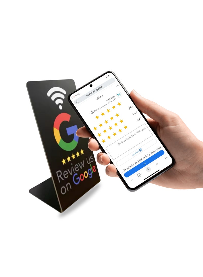 Generic Google Review Stand NFC Medium - Black - Image 2