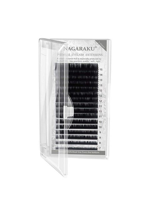 Eyelash Extensions Individual Faux Mink Classic 715Mm Mix Tray Matte Black Soft Natural 16 Rows (0.07 Thickness C Curl)