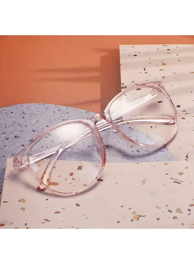 سينت هاوس إطار نظارة دائري شفاف أنيق، مصنوع من مادة البولي كربونات الكبيرة، غير مخصص للنظارات، مناسب للرجال والنساء، هدية مثالية (مع حافظة نظارات)، نظارات واقية من الضوء الأزرق. - Image 4