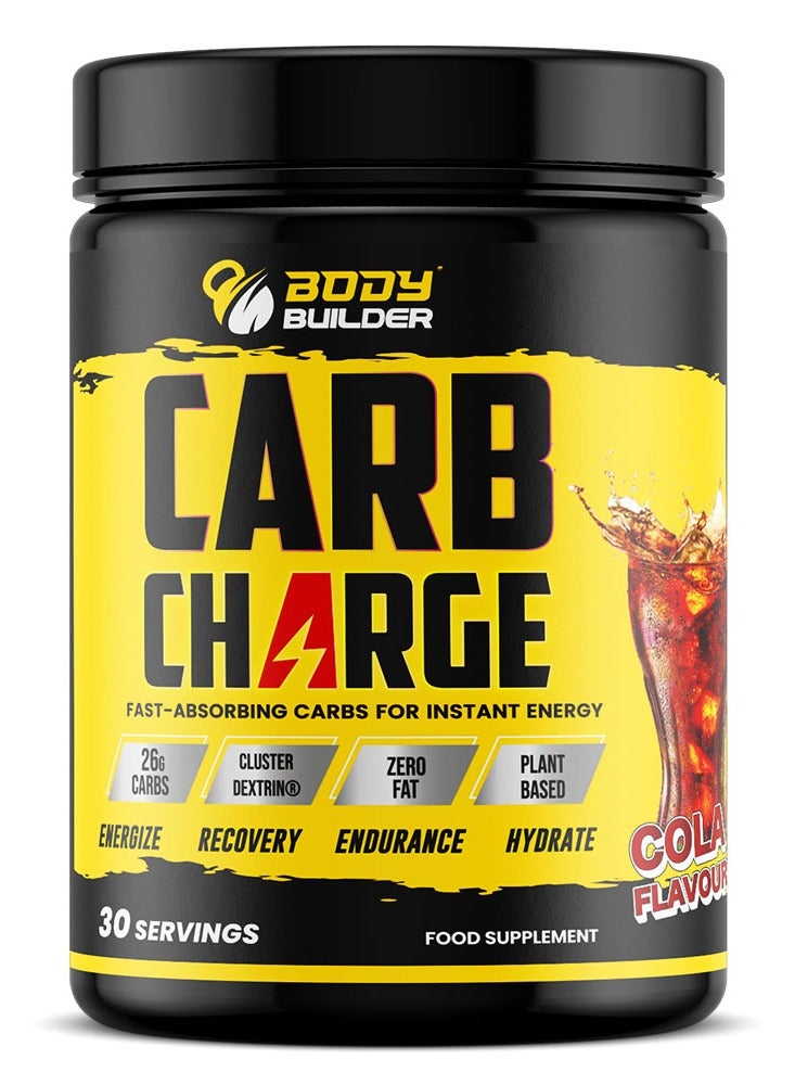 Body Builder Carb Charge Performance Carbohydrate Powder, Cola Flavor, 26g Carbs Per Serving, Cluster Dextrin®, Sugar-Free, Plant-Based - Image 1