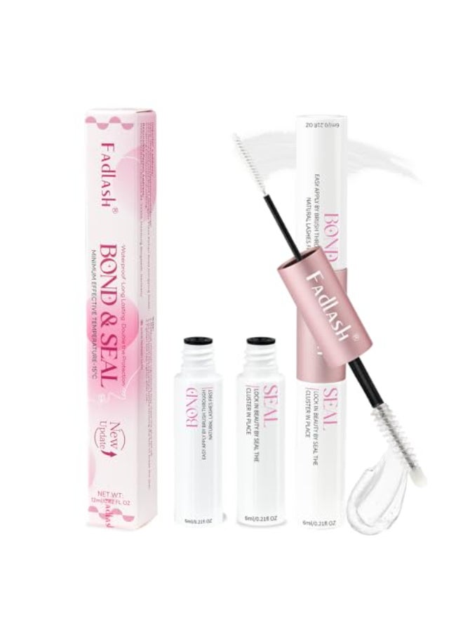FADLASH Lash Bond and Seal 12ml Cluster Lash Glue for Eyelash Clusters Waterproof Eyelash Glue for DIY Eyelash Extensions Strong Hold - Image 1