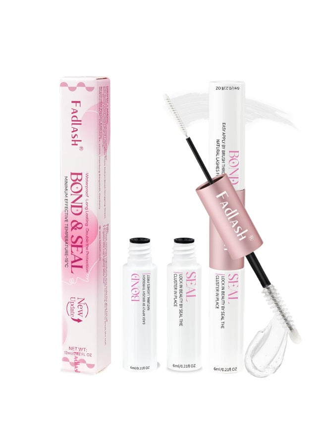 FADLASH Lash Bond and Seal 12ml Cluster Lash Glue for Eyelash Clusters Waterproof Eyelash Glue for DIY Eyelash Extensions Strong Hold - Image 2