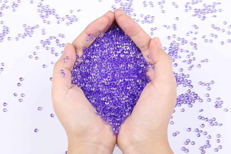 Gintoaria 10000 pcs/Pack Wedding Table Scatter Confetti Crystals Acrylic Diamonds Vase Fillers 4.5 mm Rhinestones for Wedding, Bridal Shower, Vase Beads Decorations (Violet) - Image 3