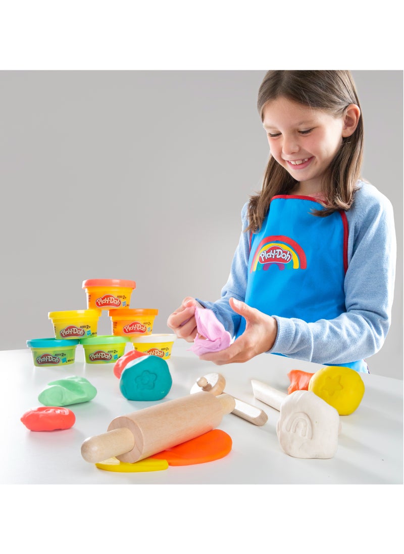 roba - Play-Doh Creative Play Set w/ Water-Resistant Apron, Wooden Tools & 6 Colors of Non-Toxic Clay, Kids Roleplay, Arts & Crafts, Preschool Play, Food Toys, Sustainable, Fun & Educative Gift for Kids 3+ - Image 1